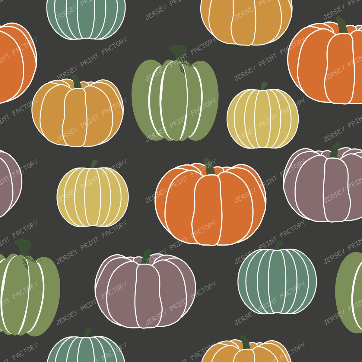 Pattern Of Pumpkins, Colorful Pumpkins, Autumn, Fall — Black