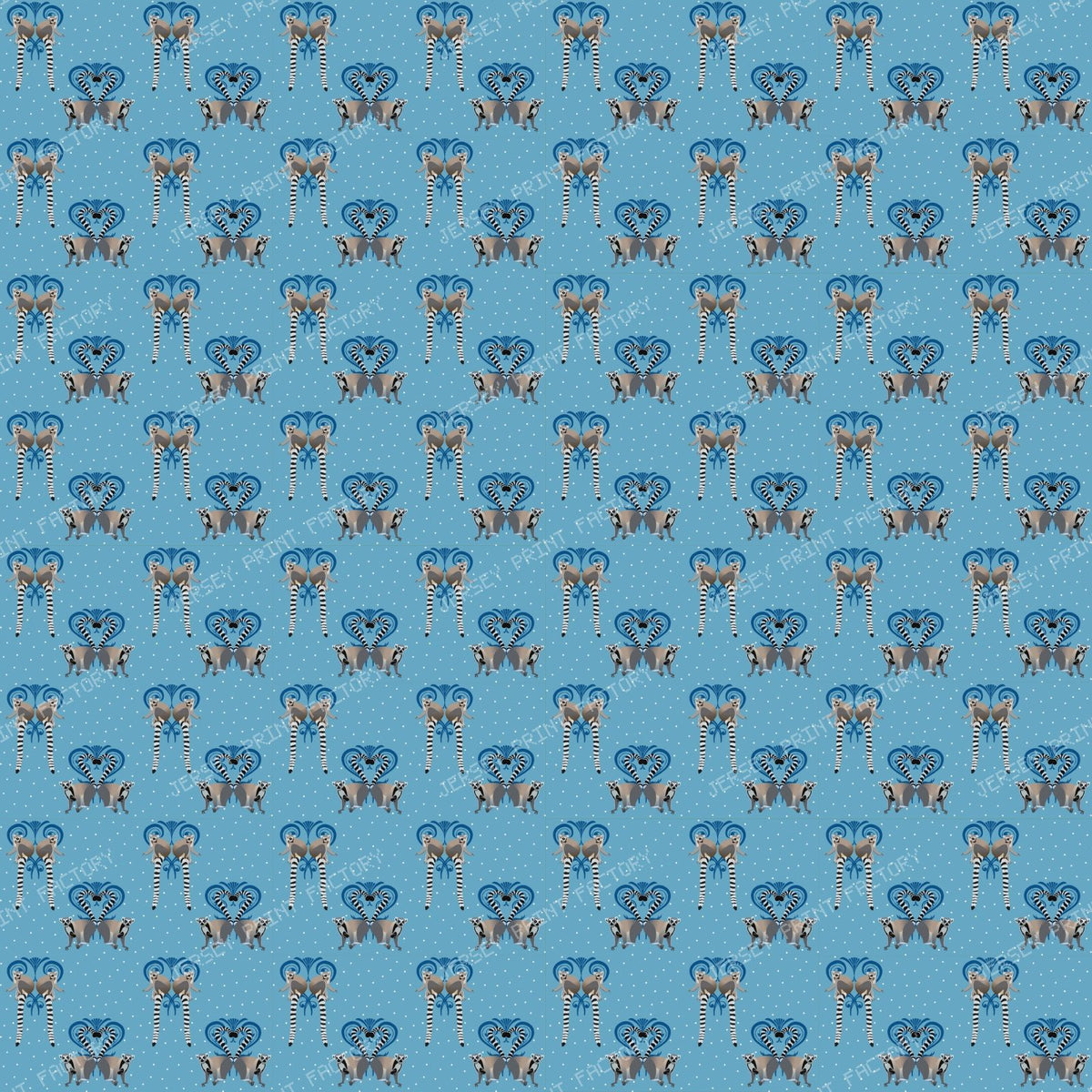 Lemurs in Love in Blue
