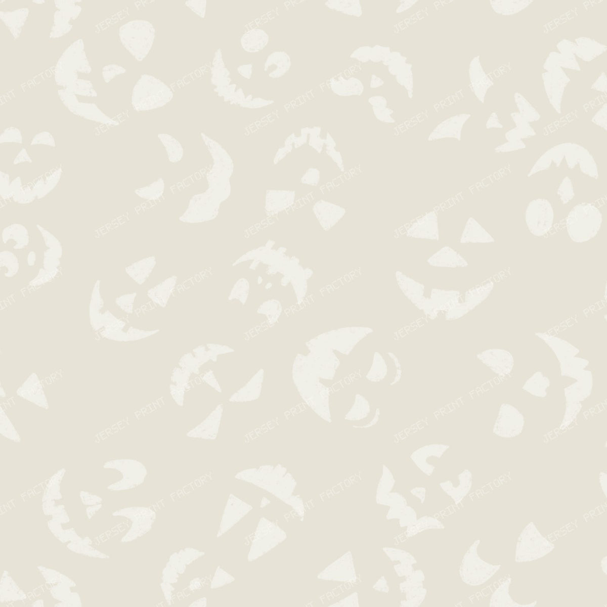 Jack-O-Lantern Faces / Halloween Pumpkin Face Pattern Cream and Bone