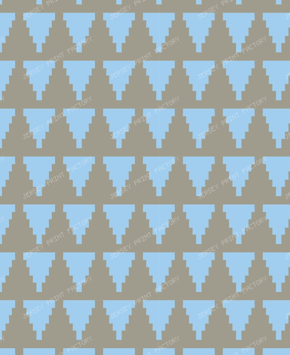 Fatimid Wall Crenellations Pattern — Sky Blue on Beige