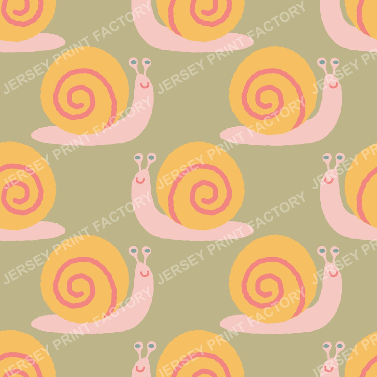 Cute Snail pattern for Baby Nursery and Kids Room. Green
