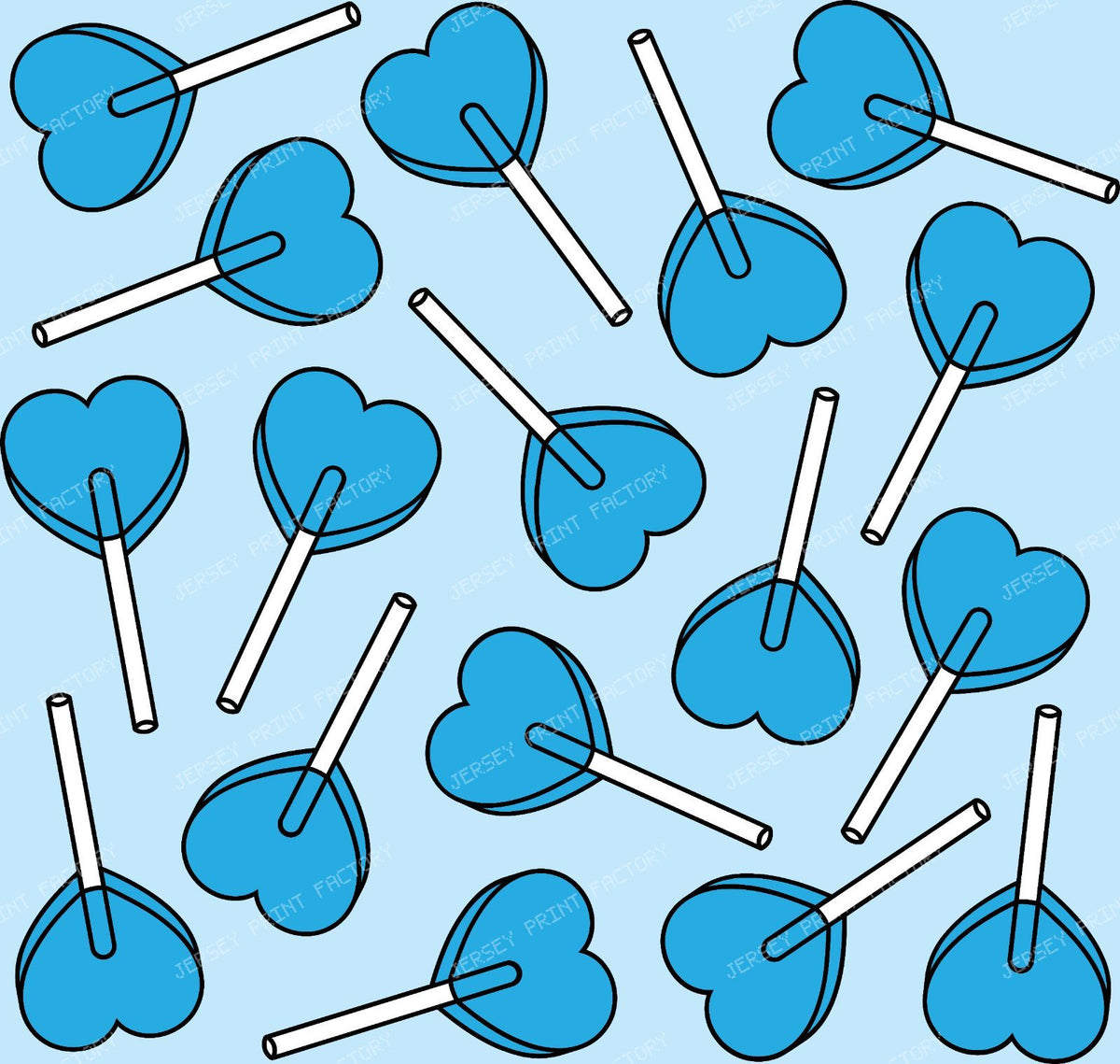 Blue Lollipops, Heart Lollipops, Lollipop Pattern — Blue 13