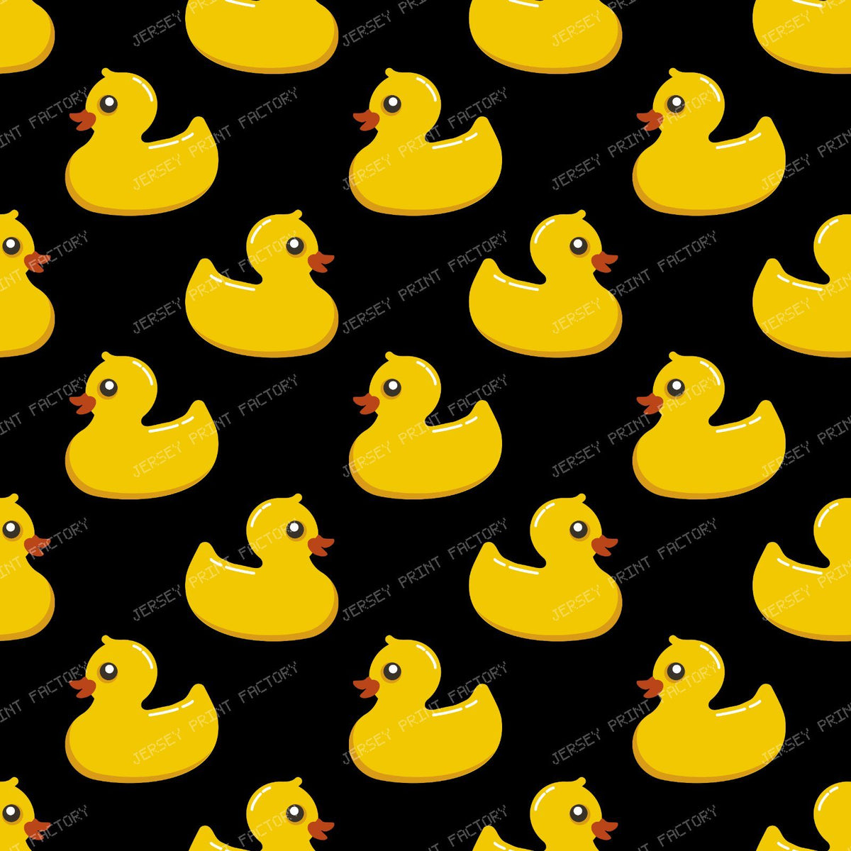 Pattern Of Ducks, Cute Ducks, Rubber Ducks, Yellow Ducks — Black