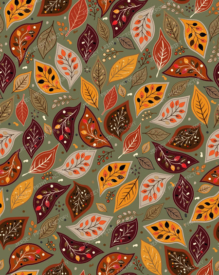 Autumn Botanical Leaves Pattern