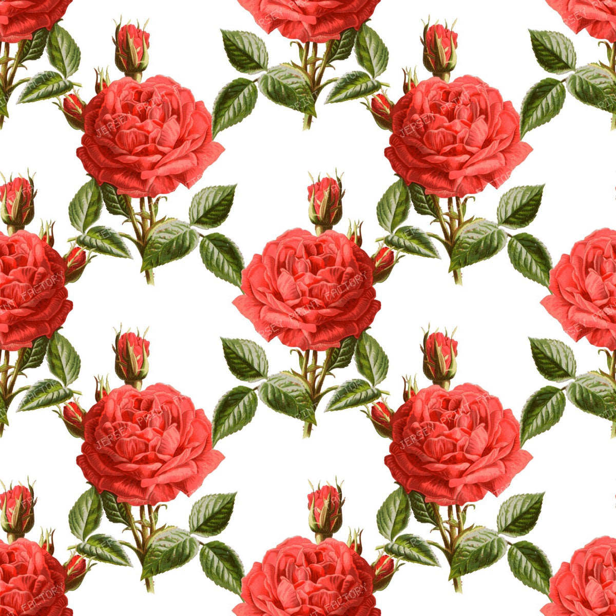 Red Roses, Red Flowers, Floral Pattern, Rosebud, Leaves