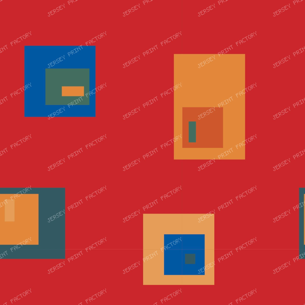 Retro Bauhaus Quadrants Burnt Orange