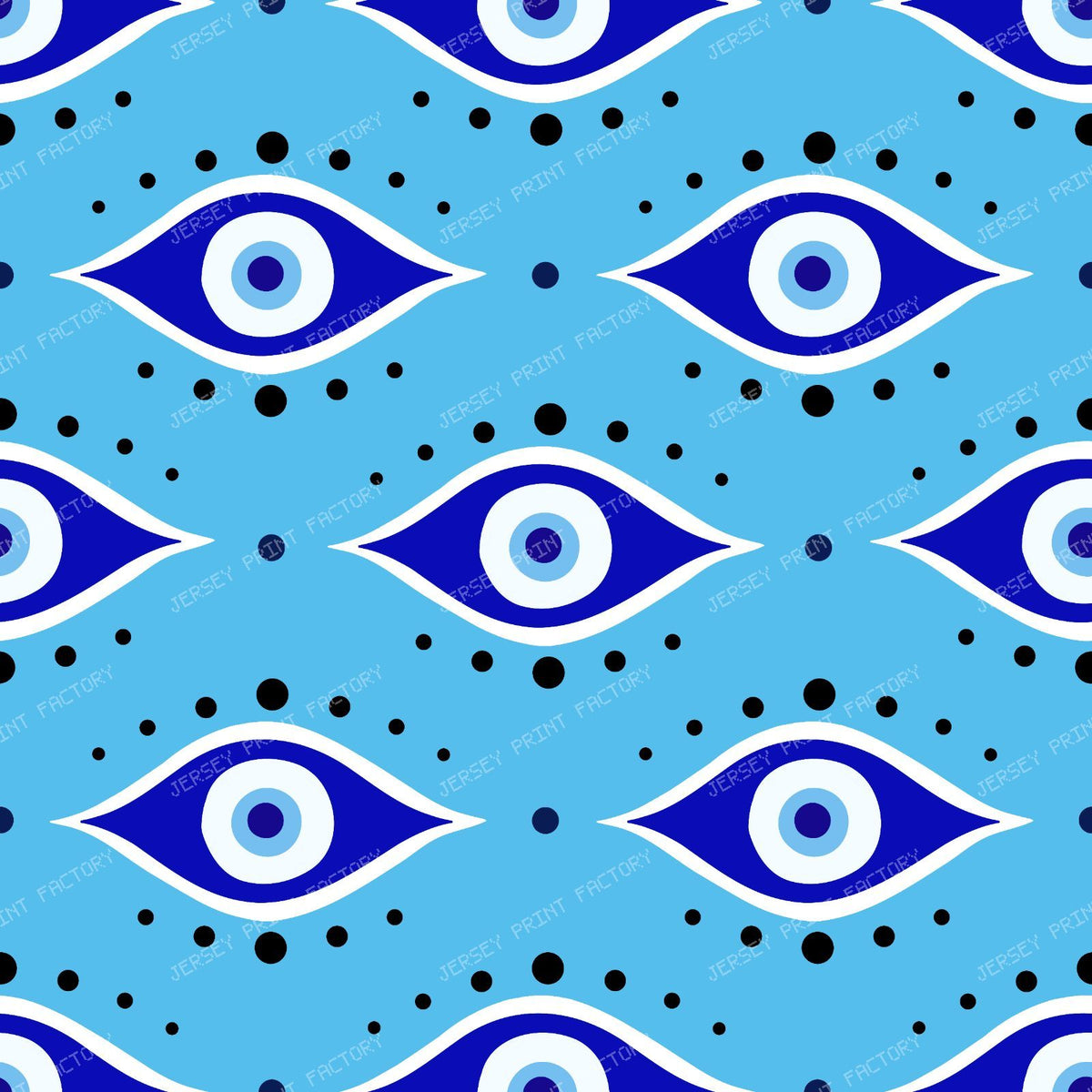 Evil Eye Pattern, Turkish Eye, Nazar, Mati, Mataki, Hamsa — Blue 2
