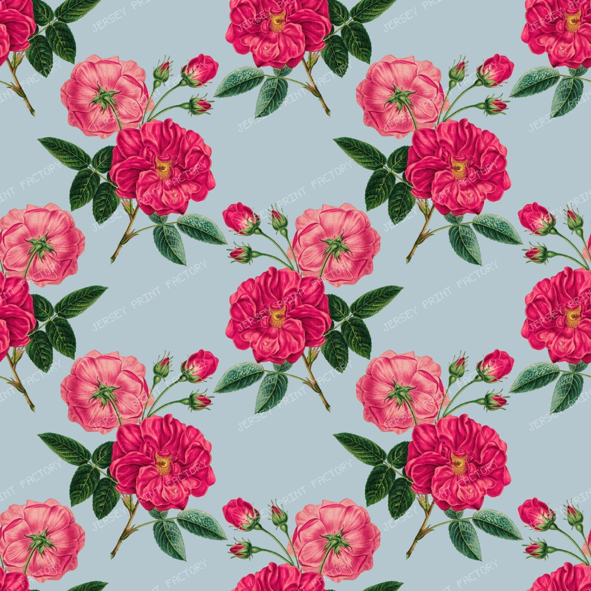 Pink Roses, Pink Flowers, Floral Pattern, Rosebud, Leaves — Pink 3
