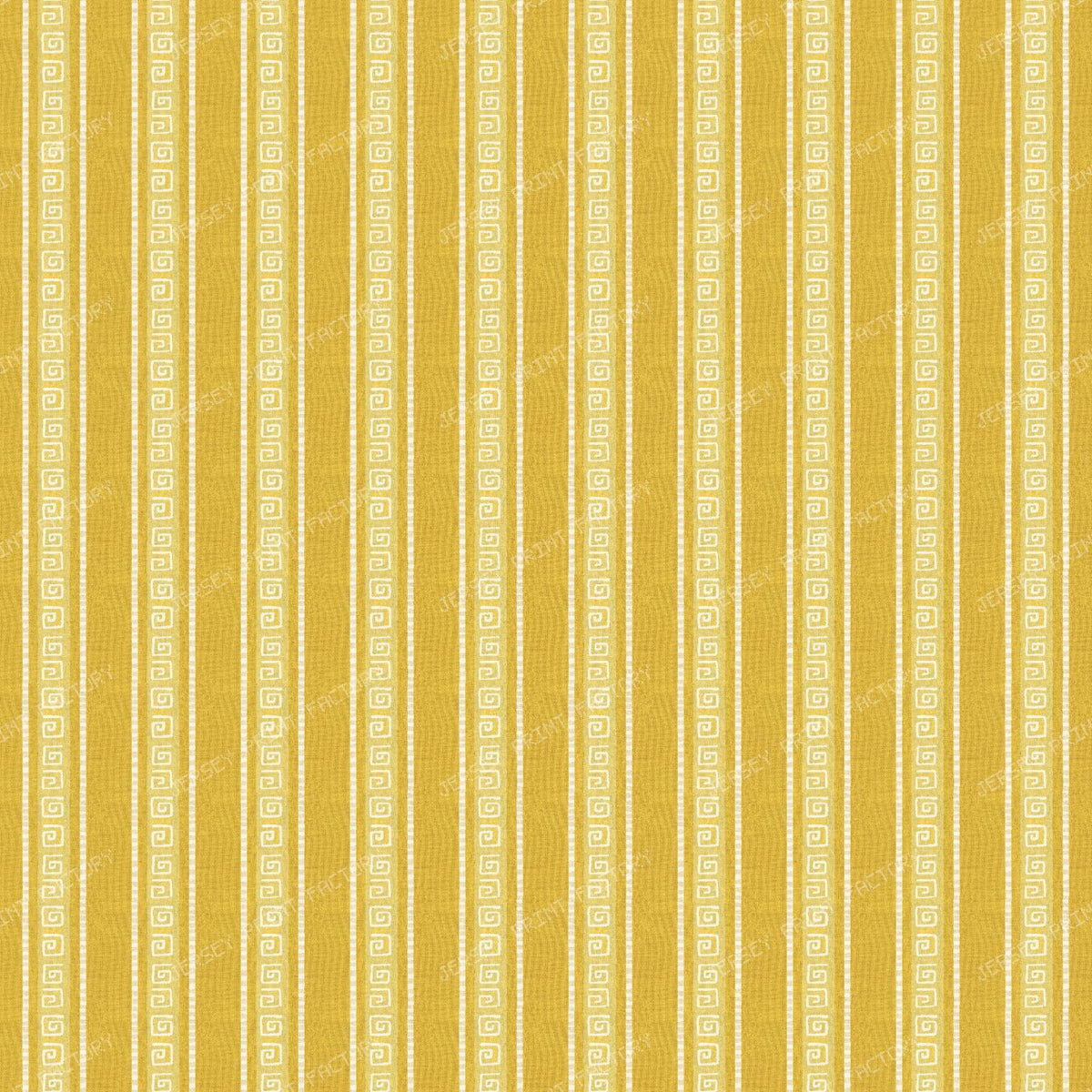 Greek Key Ticking Stripe - Mustard