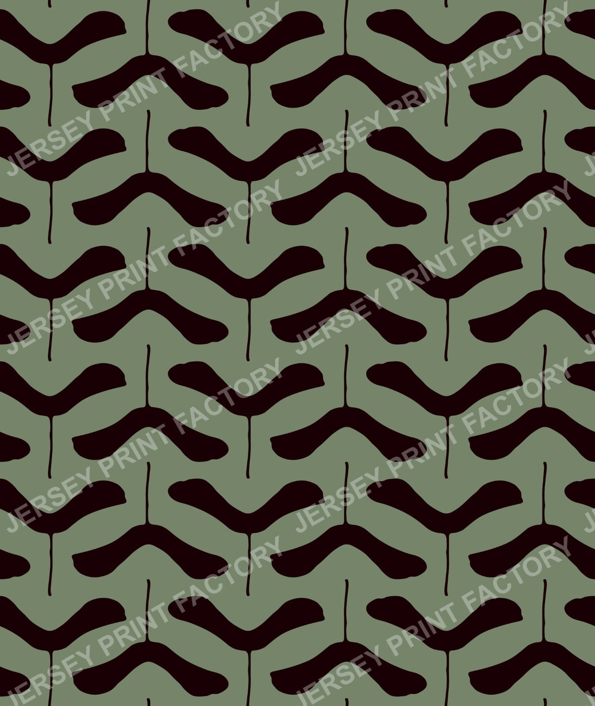 Abstract Samara Seeds - Black on Sage Green