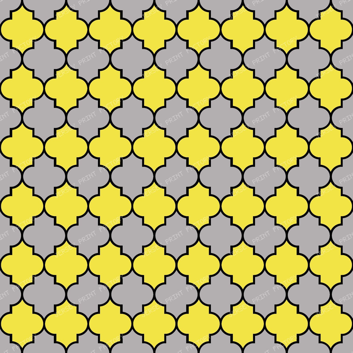 Black And White Latticework, Quatrefoil, Trellis — Yellow and Gray