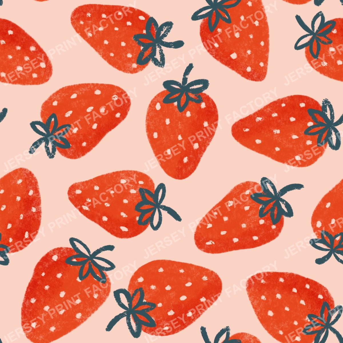 Red Strawberries Hand Drawn Fruit