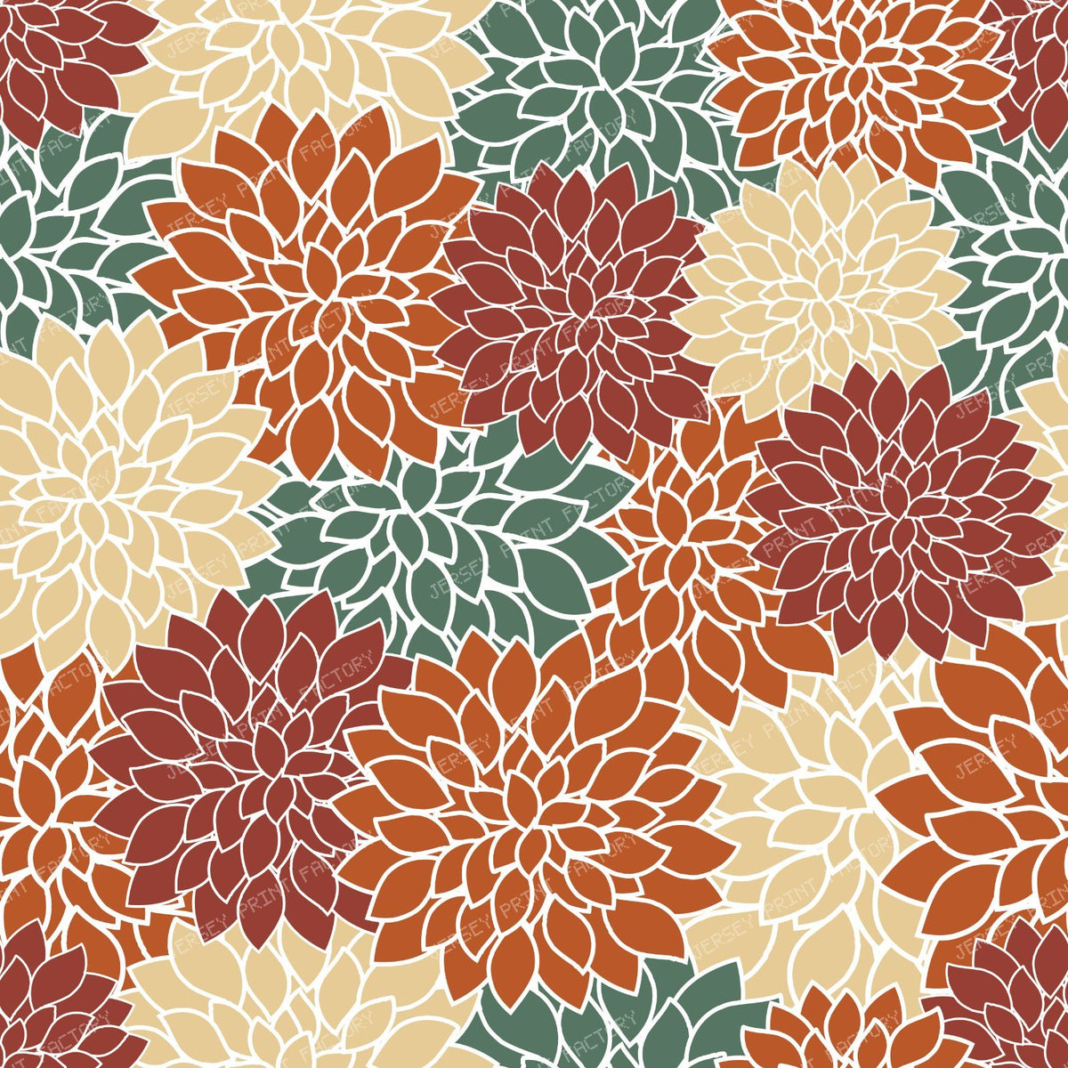 Blue Dahlia, Brown Dahlia, Orange Dahlia, Floral Pattern — Colorful 9