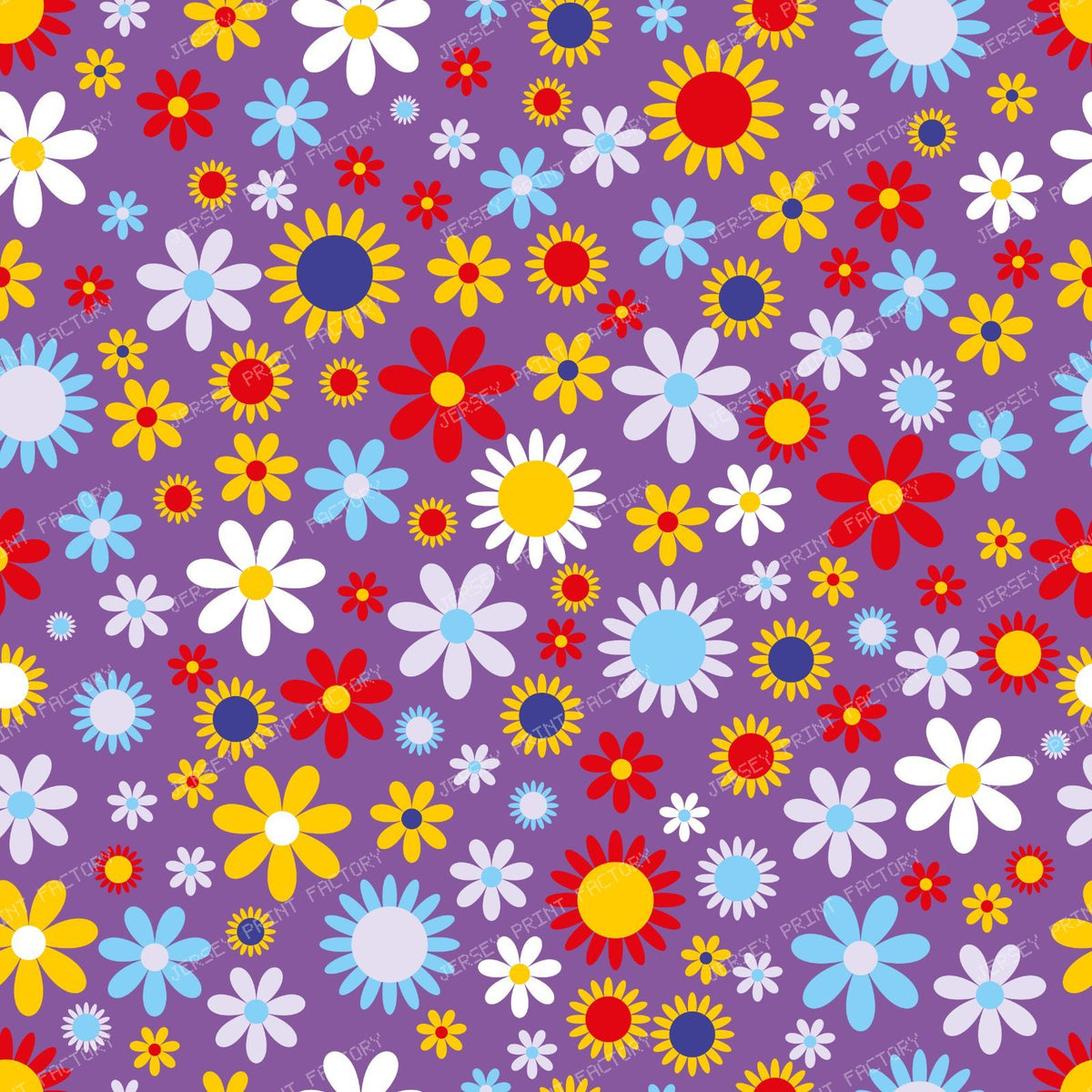 Colorful Flowers, Retro Flowers, Floral Pattern — Colorful 10