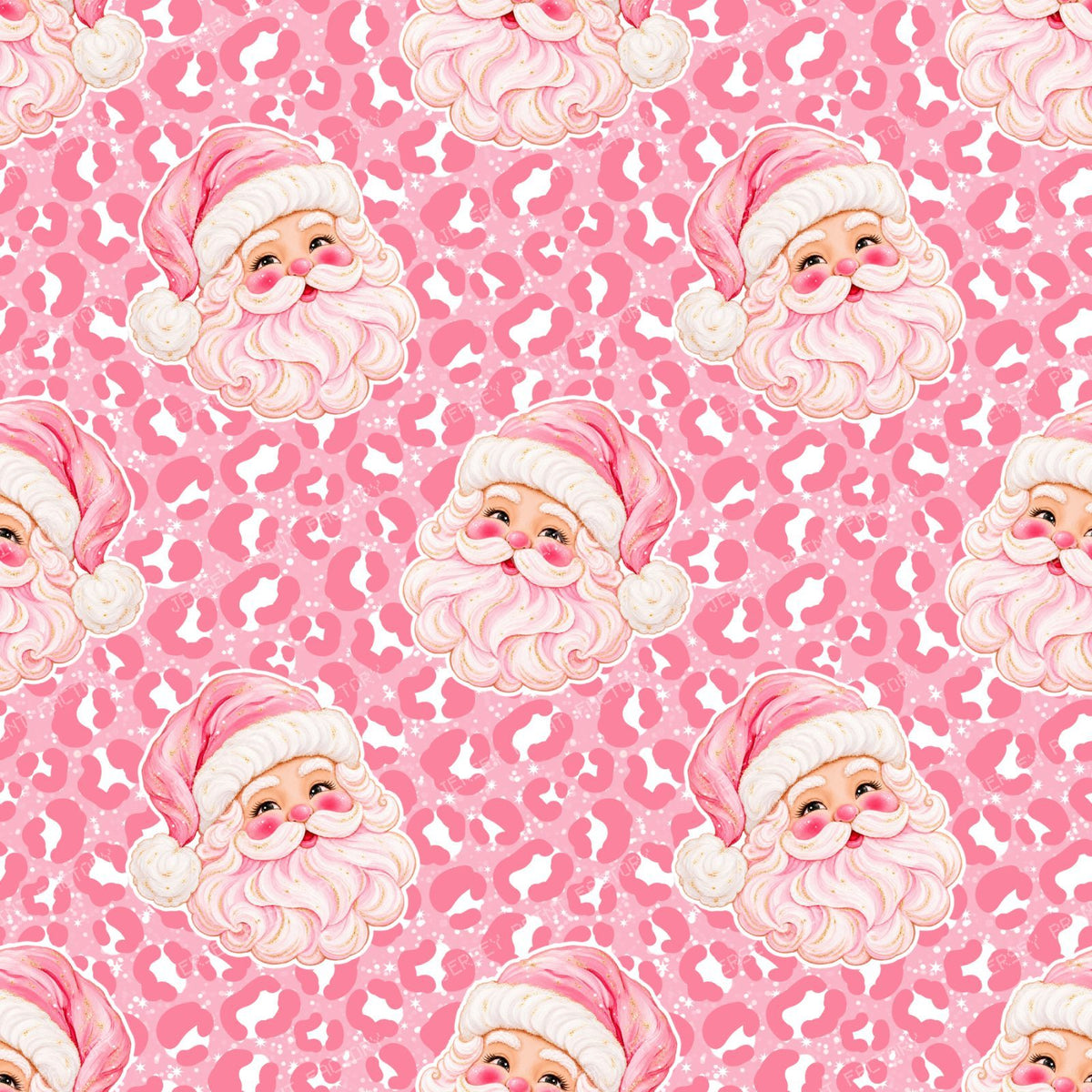 Pink Christmas Santa Leopard