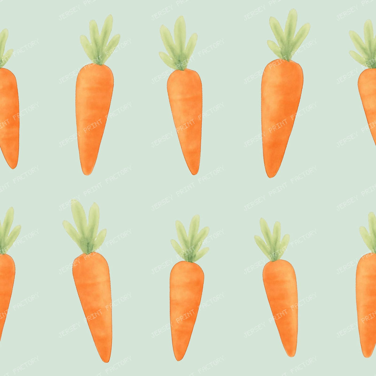 Watercolor sweet carrots on a mint ground