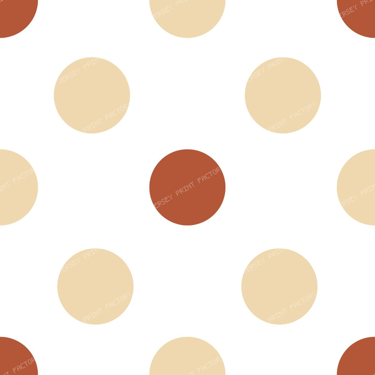 Large fall polka dots red and white — Beige and red