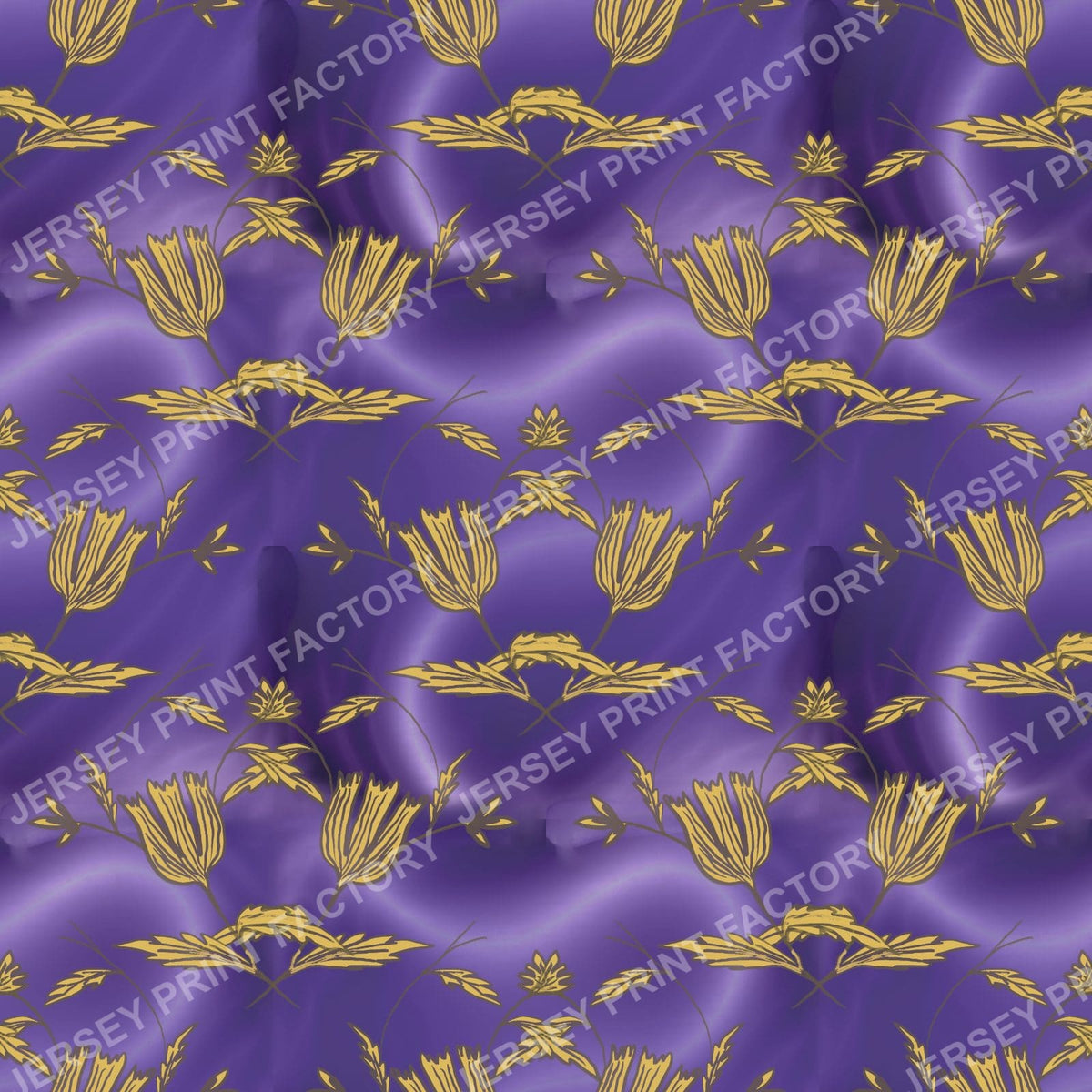Royal Purple & Gold Tulip Pattern