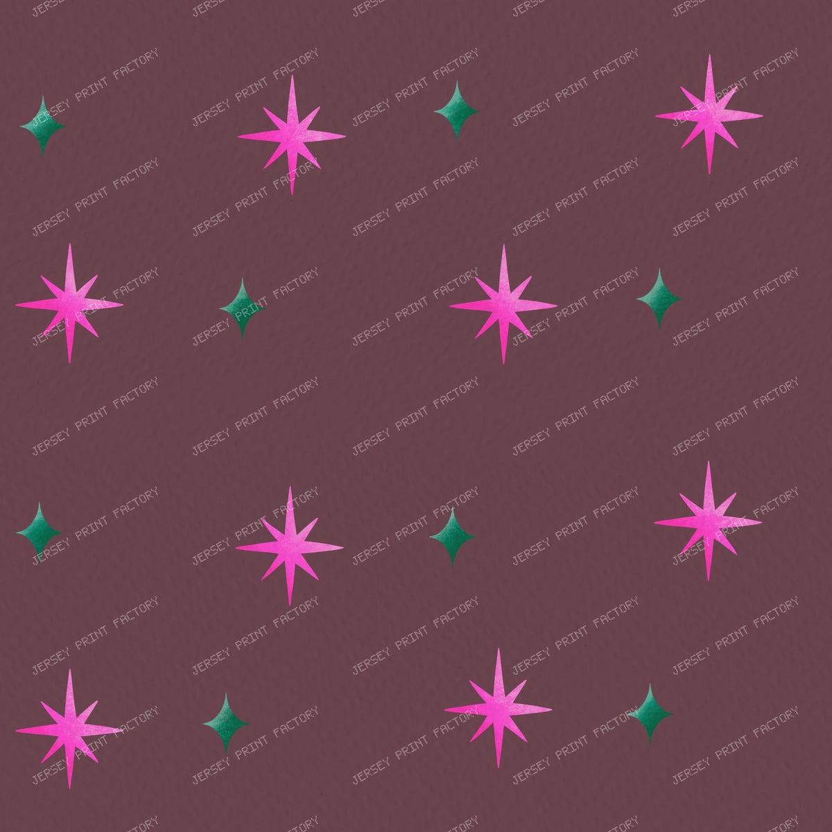 Pink Sparkle & Stars on Purple — Muted red