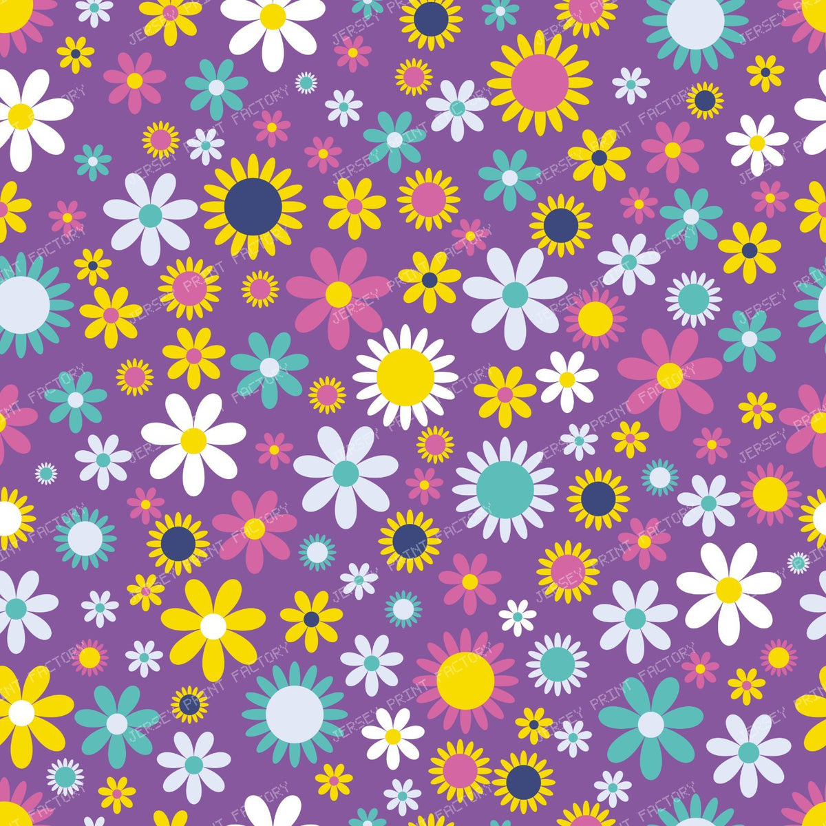 Colorful Flowers, Retro Flowers, Floral Pattern — Colorful 7