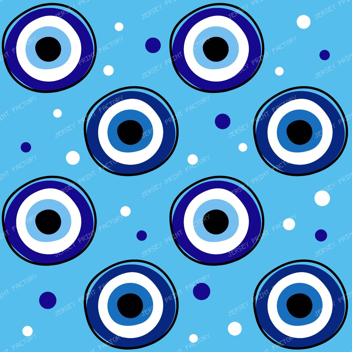 Evil Eye Pattern, Turkish Eye, Nazar Talisman, Mati, Mataki, Hamsa — Blue 4