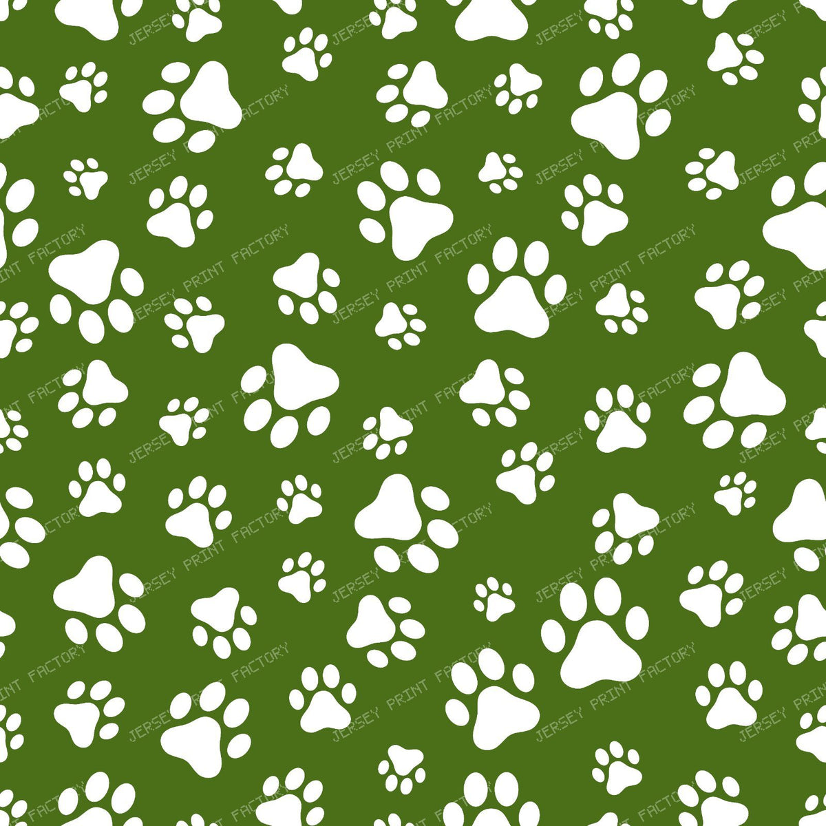 Pattern Of Paws, Dog Paws, Black and White — Green 10