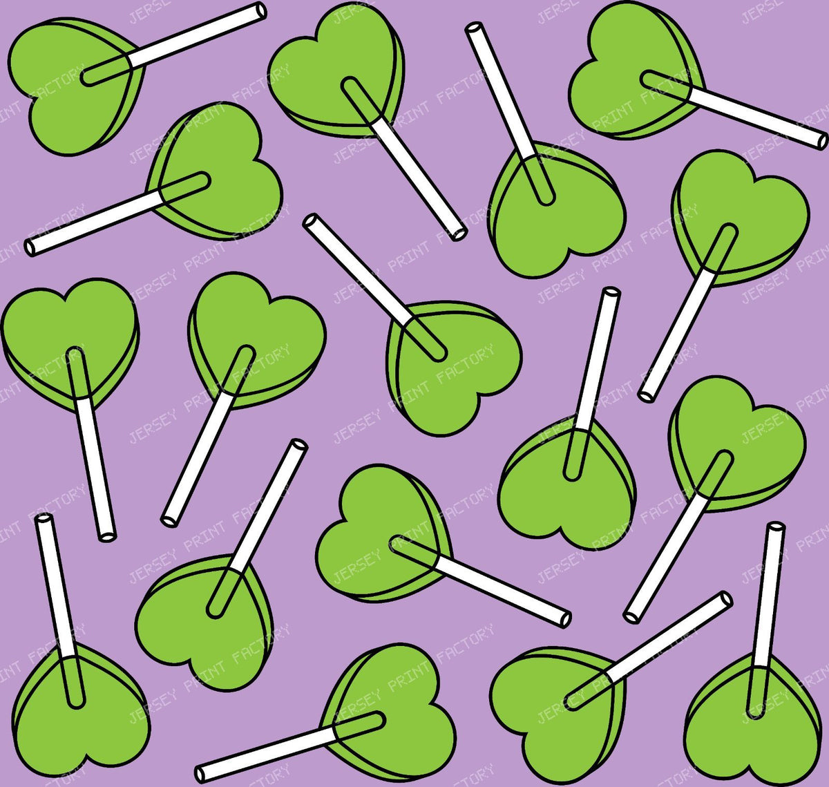 Blue Lollipops, Heart Lollipops, Lollipop Pattern — Green 12