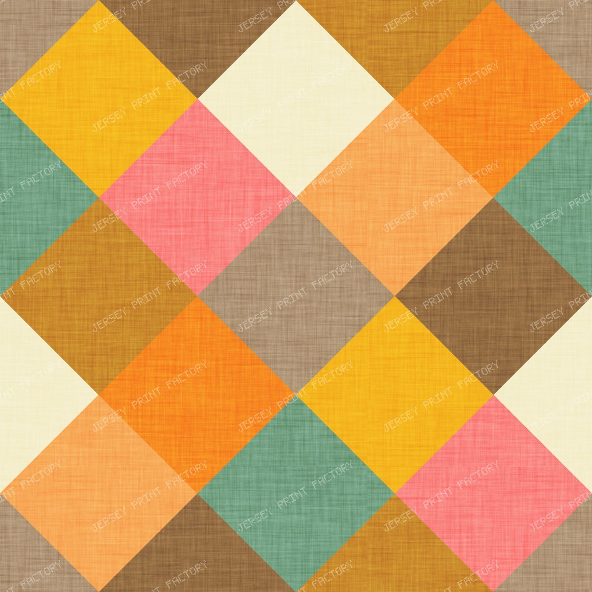 Retro Diamond Tile Mustard Sage