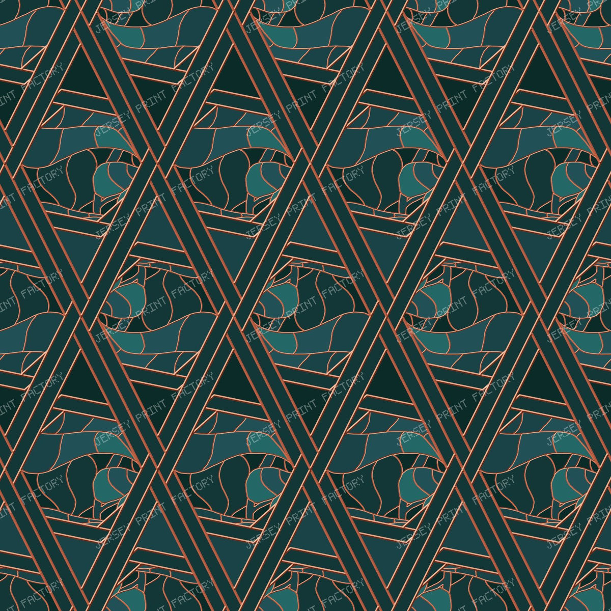 Geometric dimonds with Leaves — Moonlit Bronze