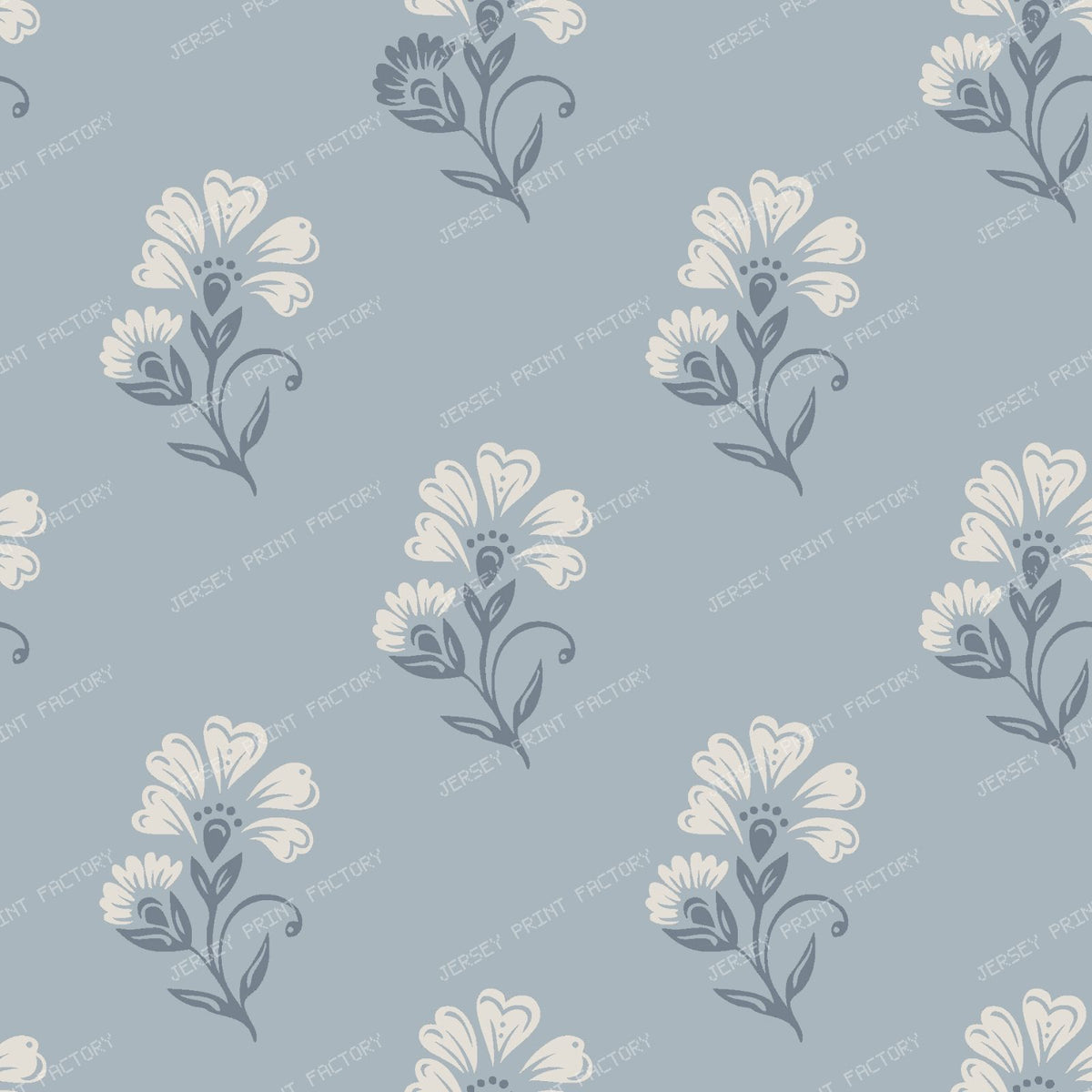 Beatrice 3 Colour Block Print Soft Blue