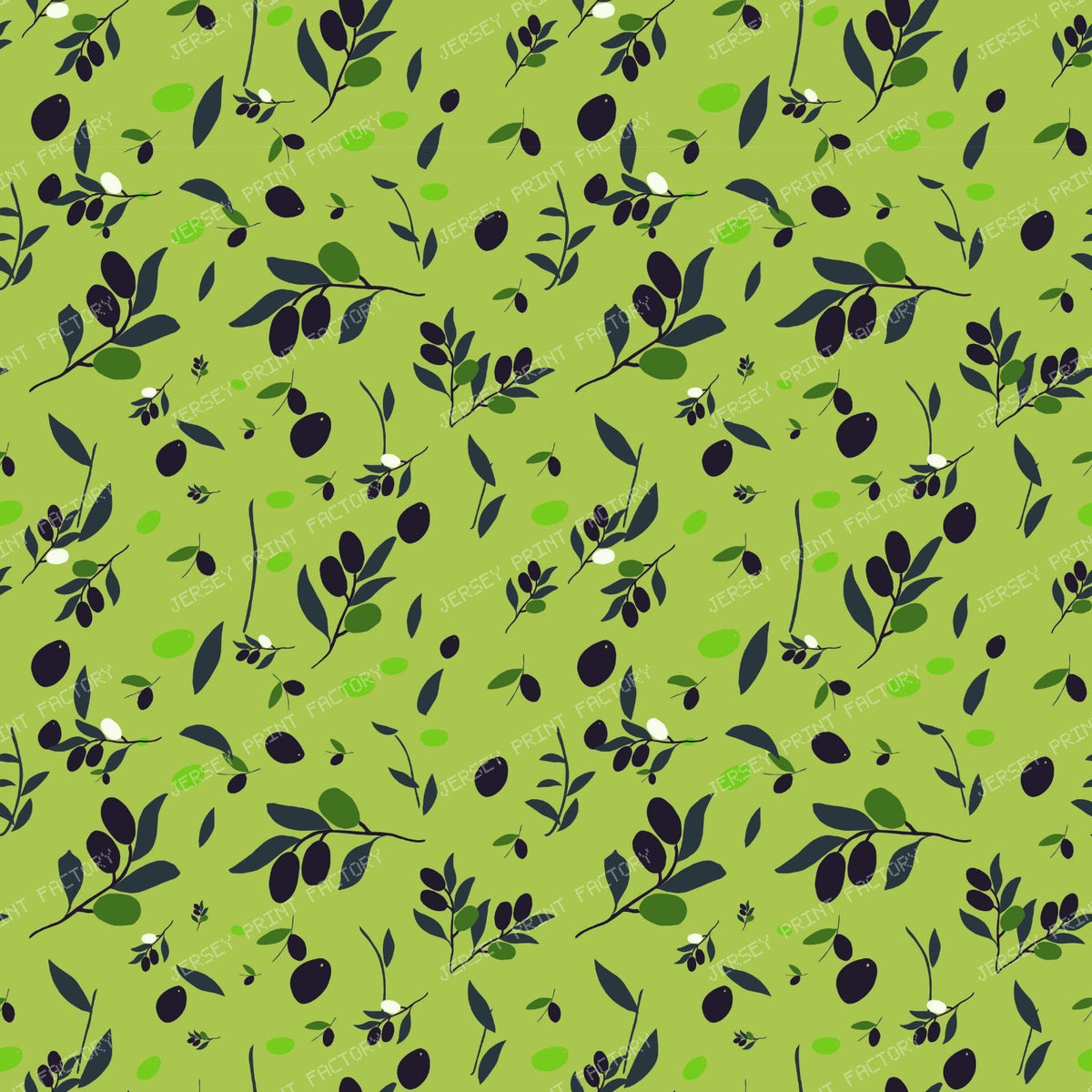 Scattered Olives Pattern on Sage (S) — Natural
