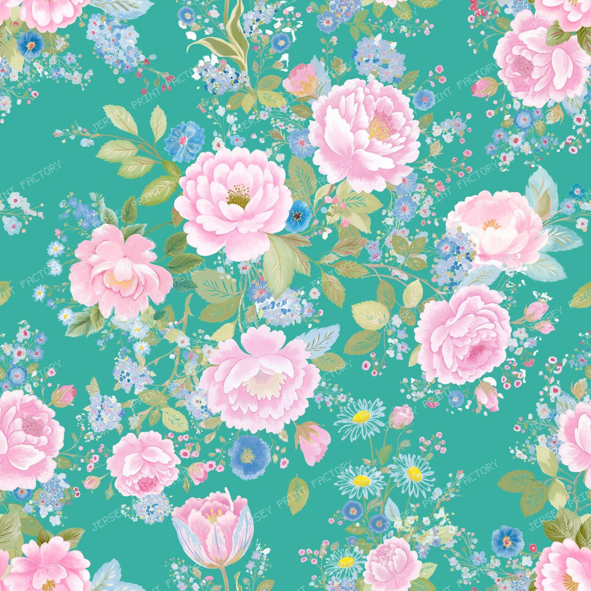 Pink Roses Garland French Country Rococo Pattern
