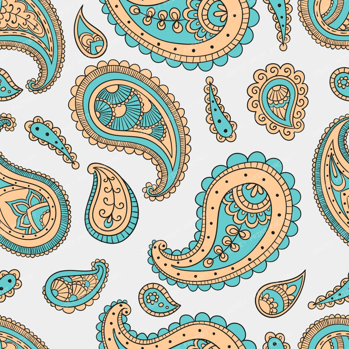 Blue Paisley, Persian Paisley, Paisley Pattern — Colorful 8
