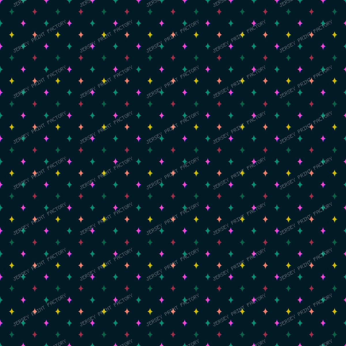 Colourful sparkle stars on Deep Blue Black