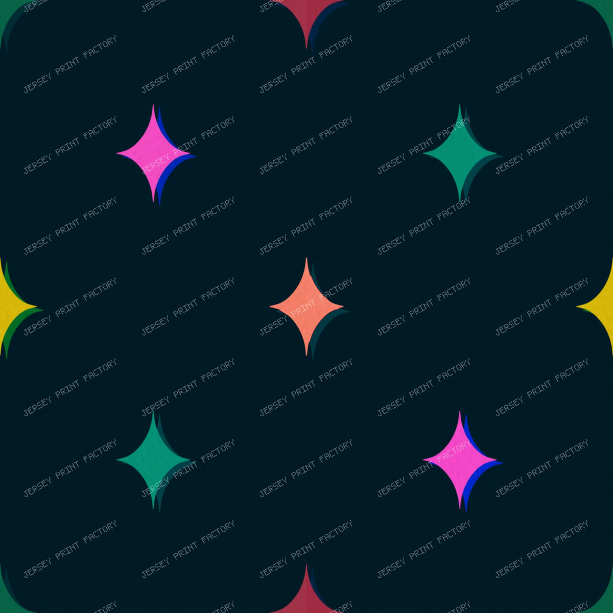 Colourful sparkle stars on Purple — Deep Blue Black