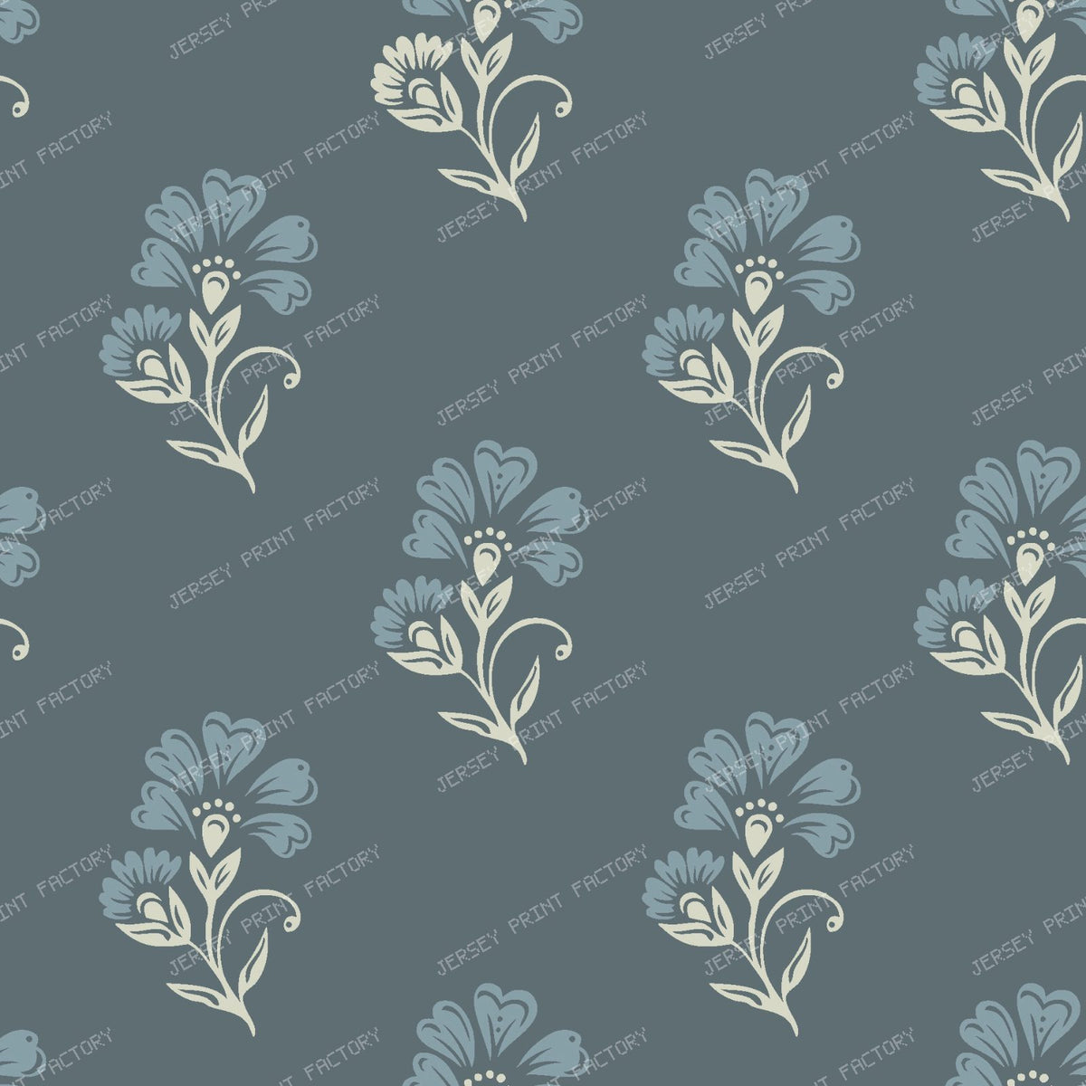Beatrice 3 Colour Block Print Floral Teal