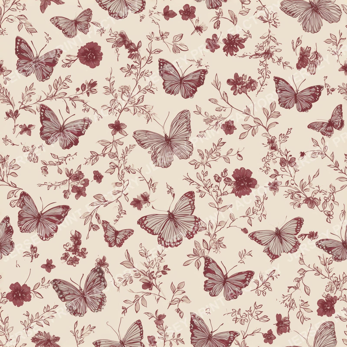 Monochrome Boho Butterfly Botanical