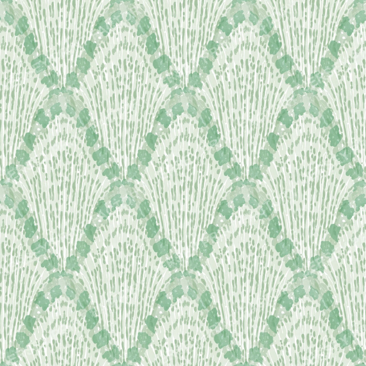 Sea shells scallop print in ocean green