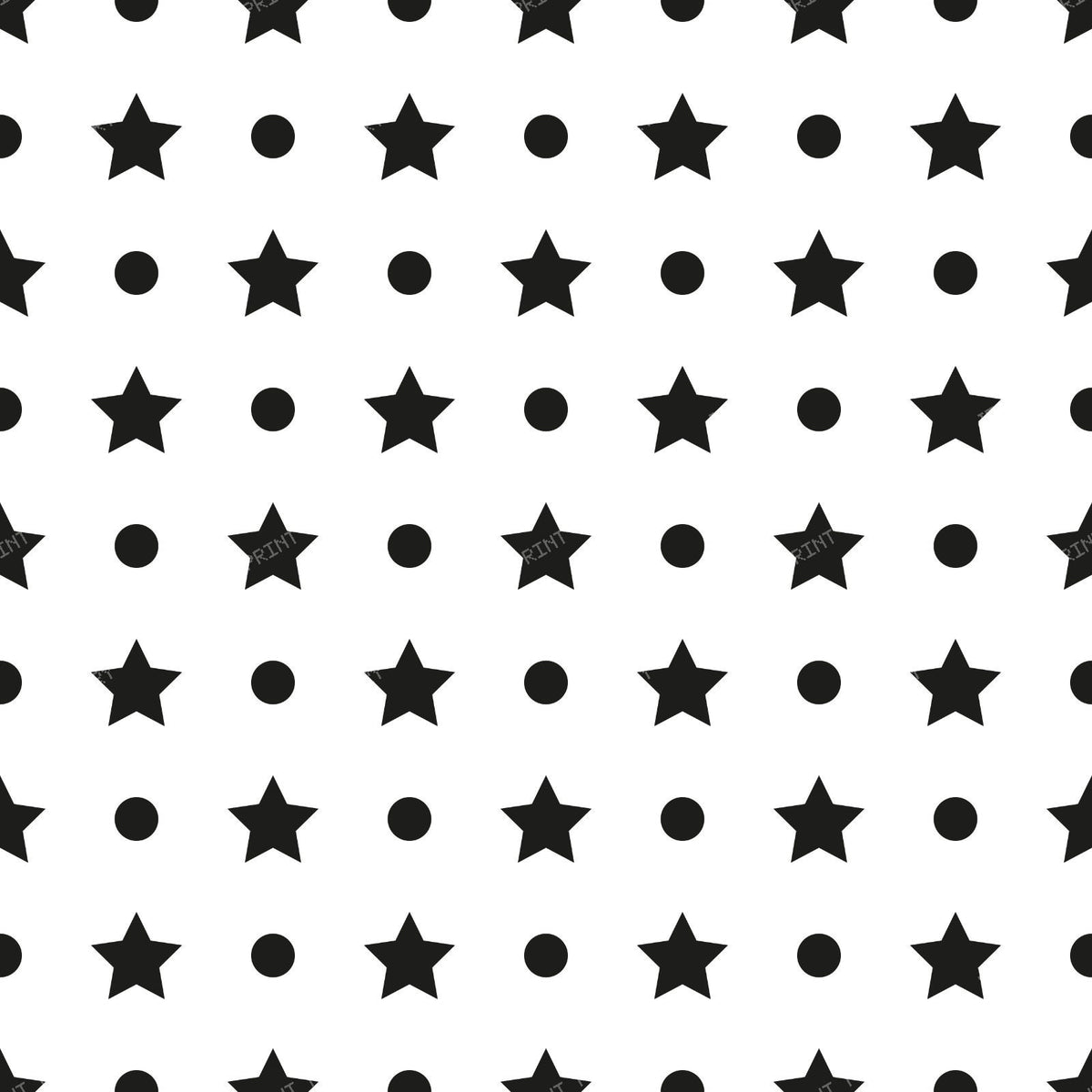 Pattern Of Stars, Pattern Of Dots, Dotted, Black and White
