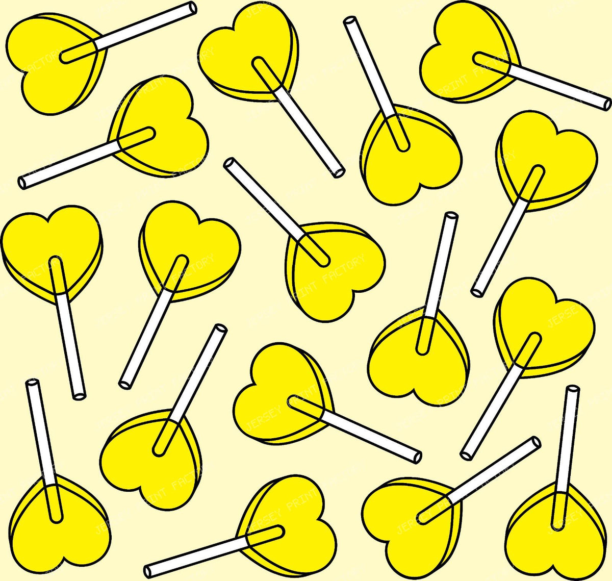 Blue Lollipops, Heart Lollipops, Lollipop Pattern — Yellow 5
