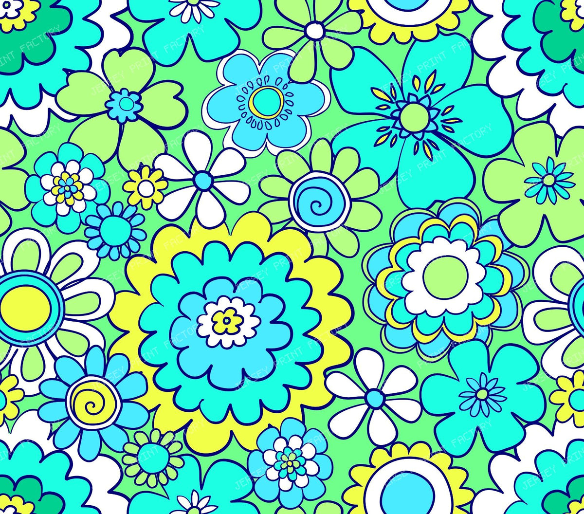 365 Big Bold Flowers Green