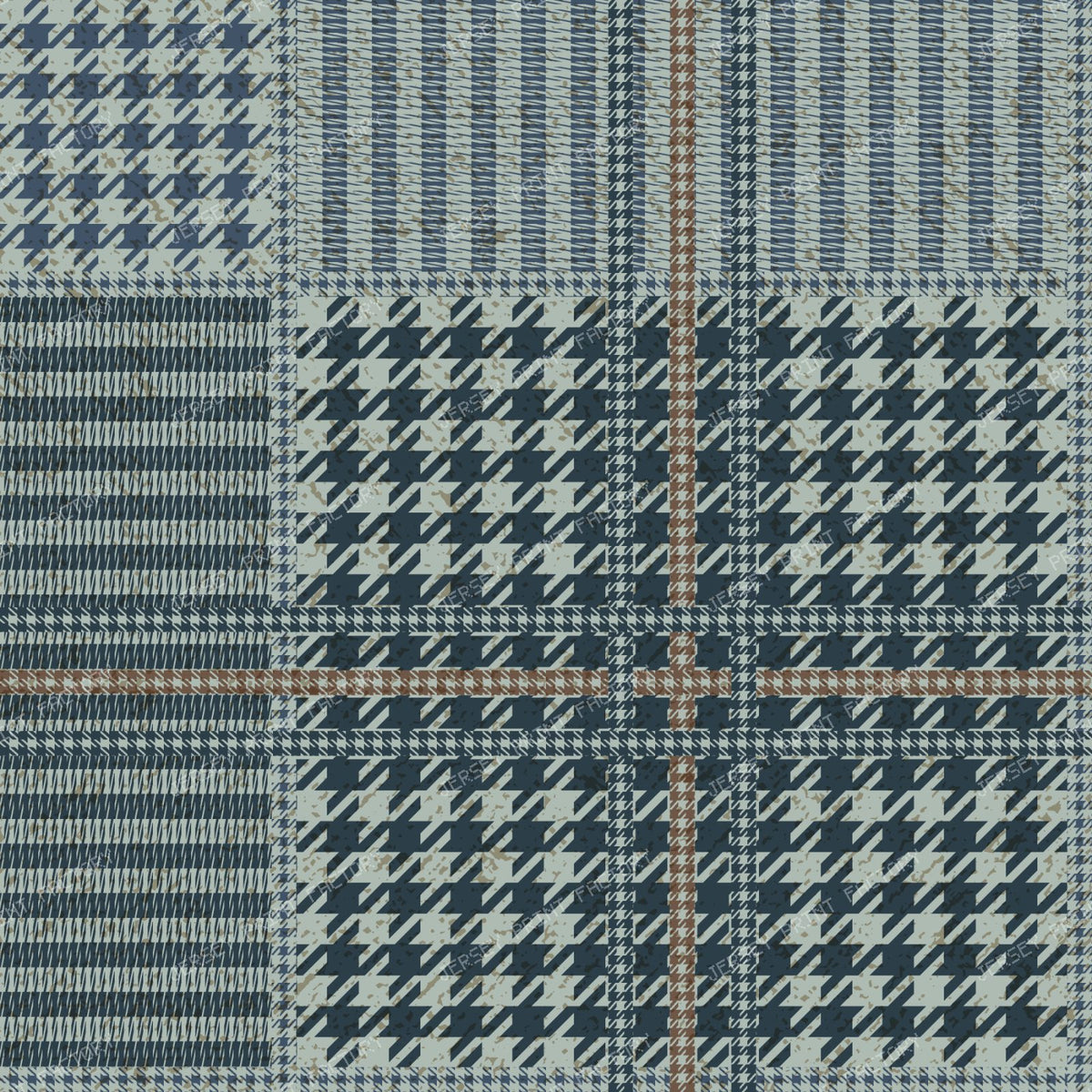 Modern Houndstooth Check — navy sage