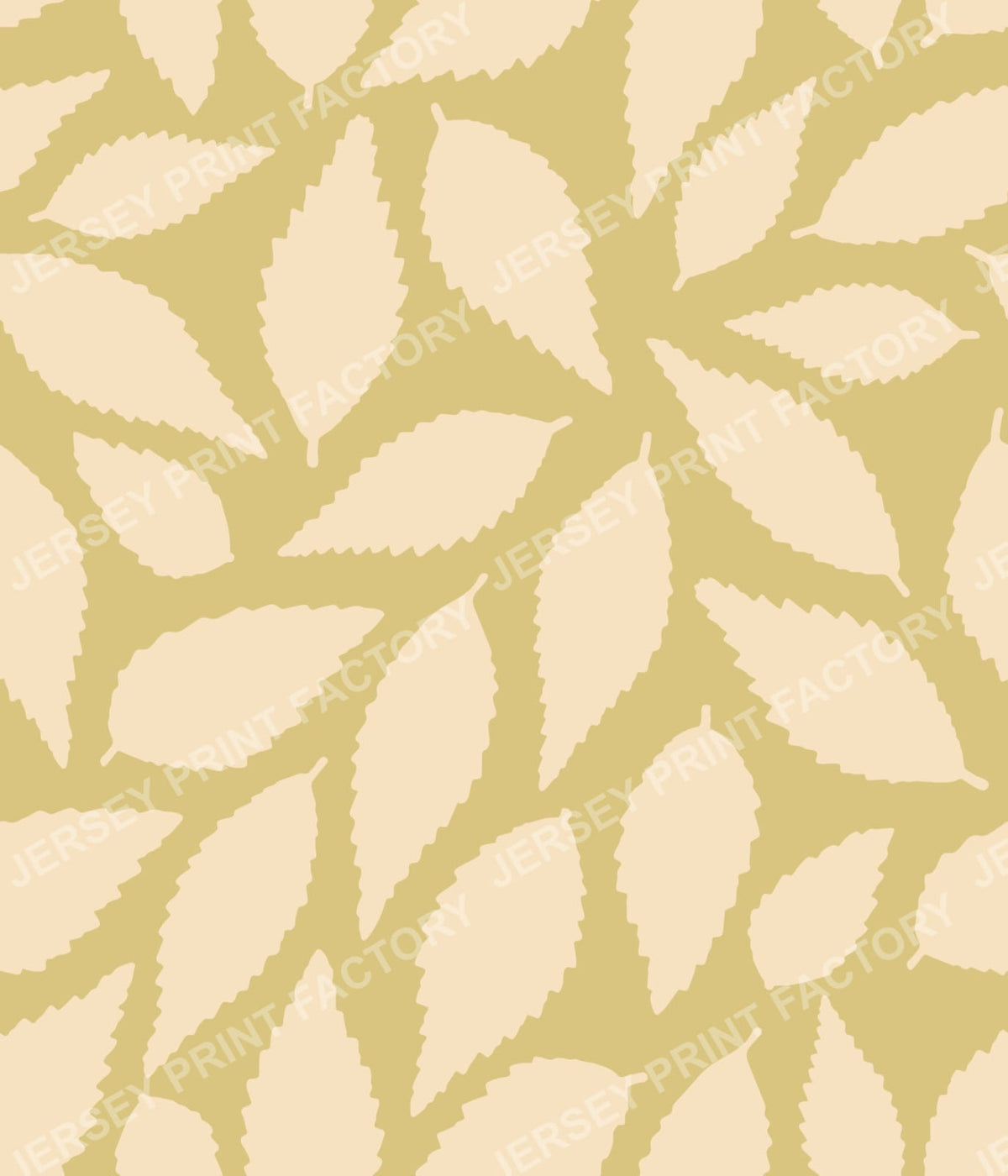 Scattered Leaves - Cream and Olive