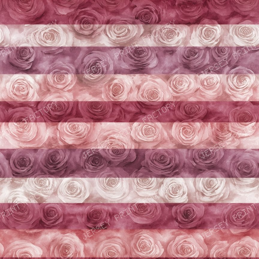 Watercolor Rose Stripe Transparent