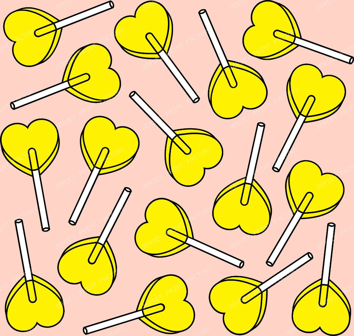 Blue Lollipops, Heart Lollipops, Lollipop Pattern — Yellow 4