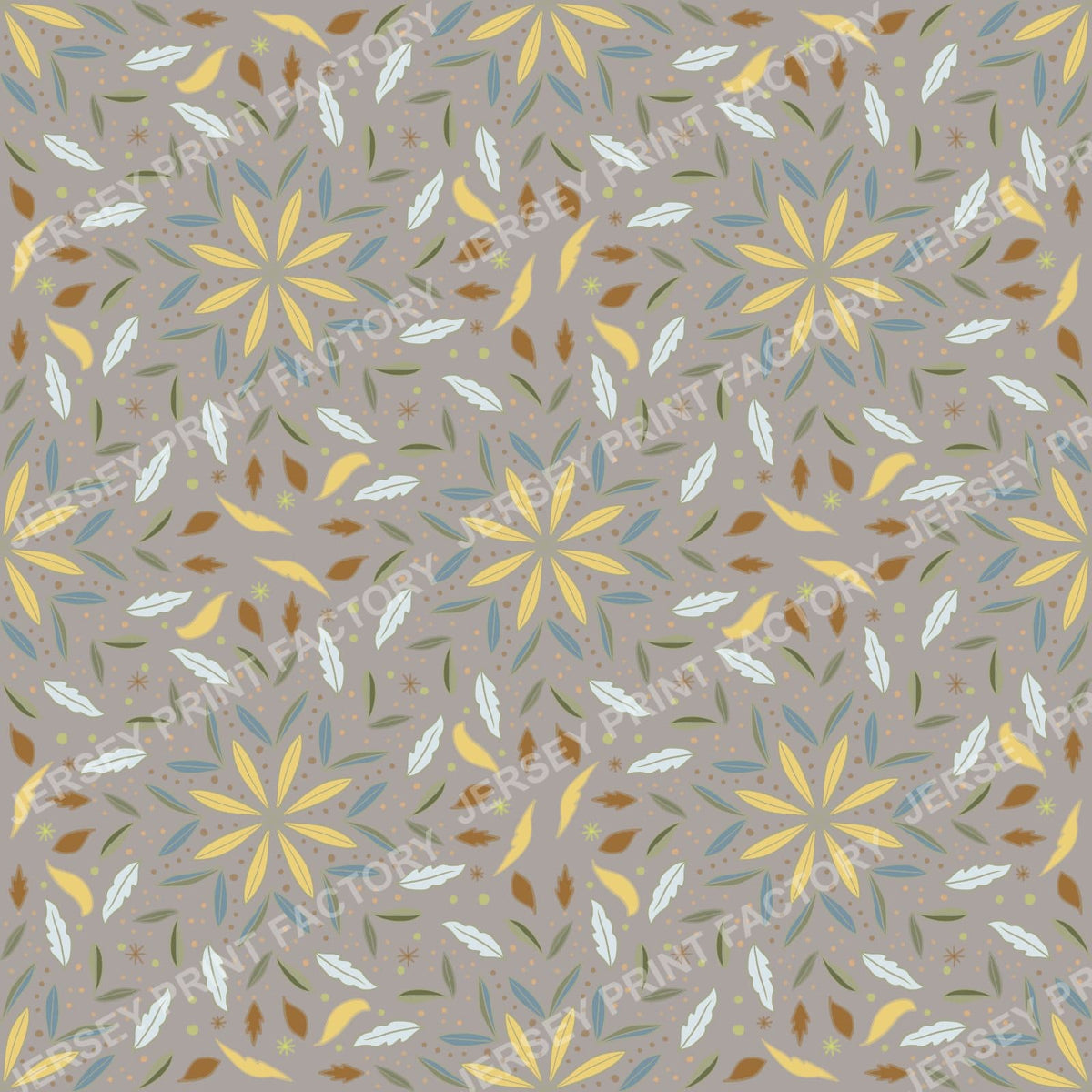 Scattered Leaf Medallion Pattern - taupe