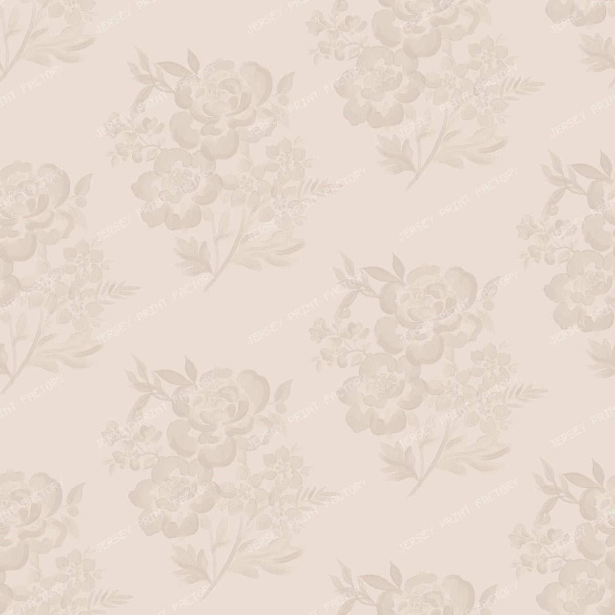 Etta - Watercolour Floral Bunches Dusky Blue — Deep Cream