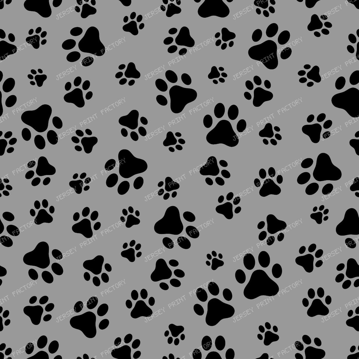 Pattern Of Paws, Dog Paws, Black and White — Gray 4