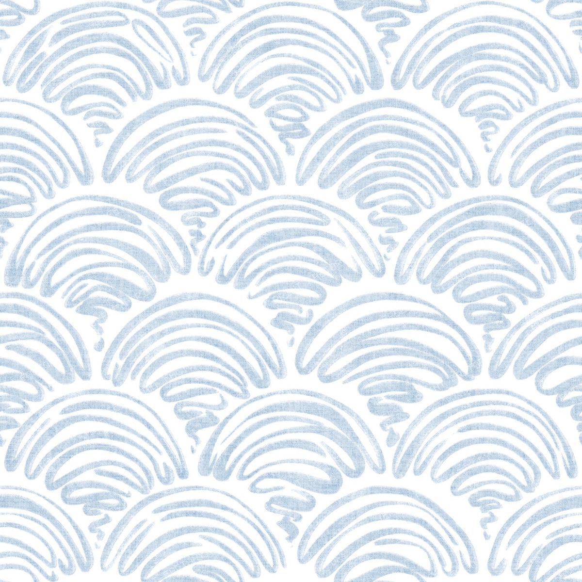 freehand scallop fog blue on white