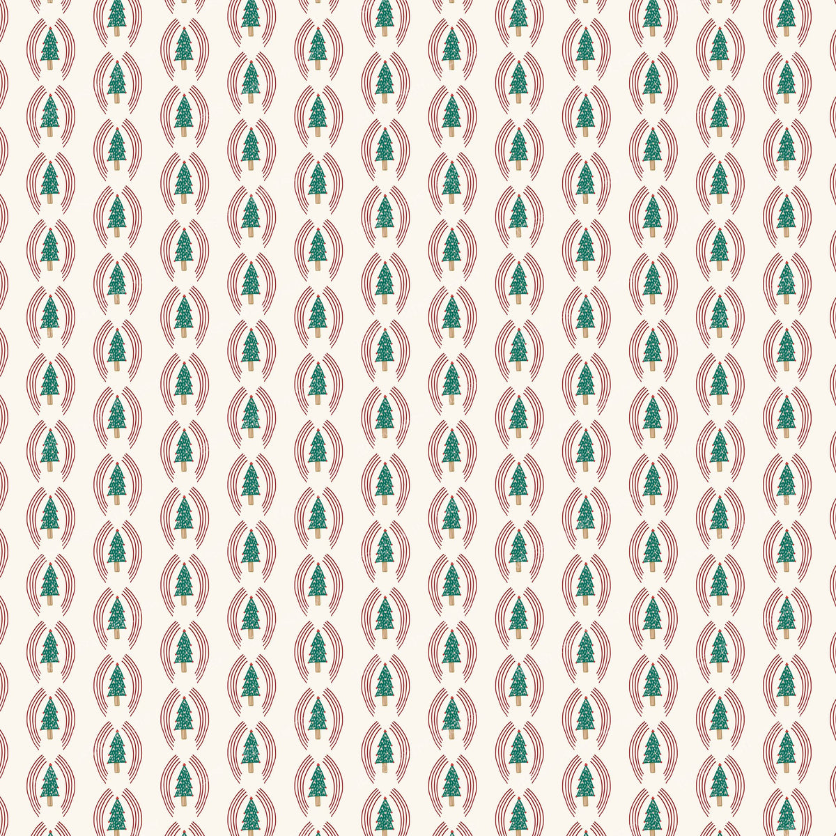 Hand Drawn Christmas Trees - Whimsical Holiday Pattern